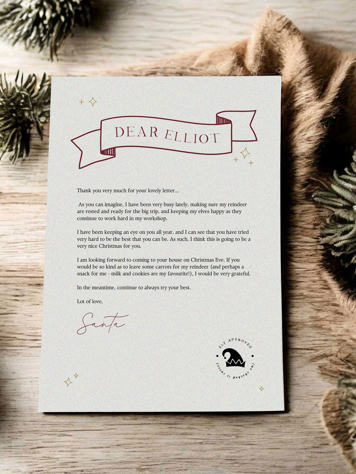 Personalised Letter from Santa Claus Digital Template