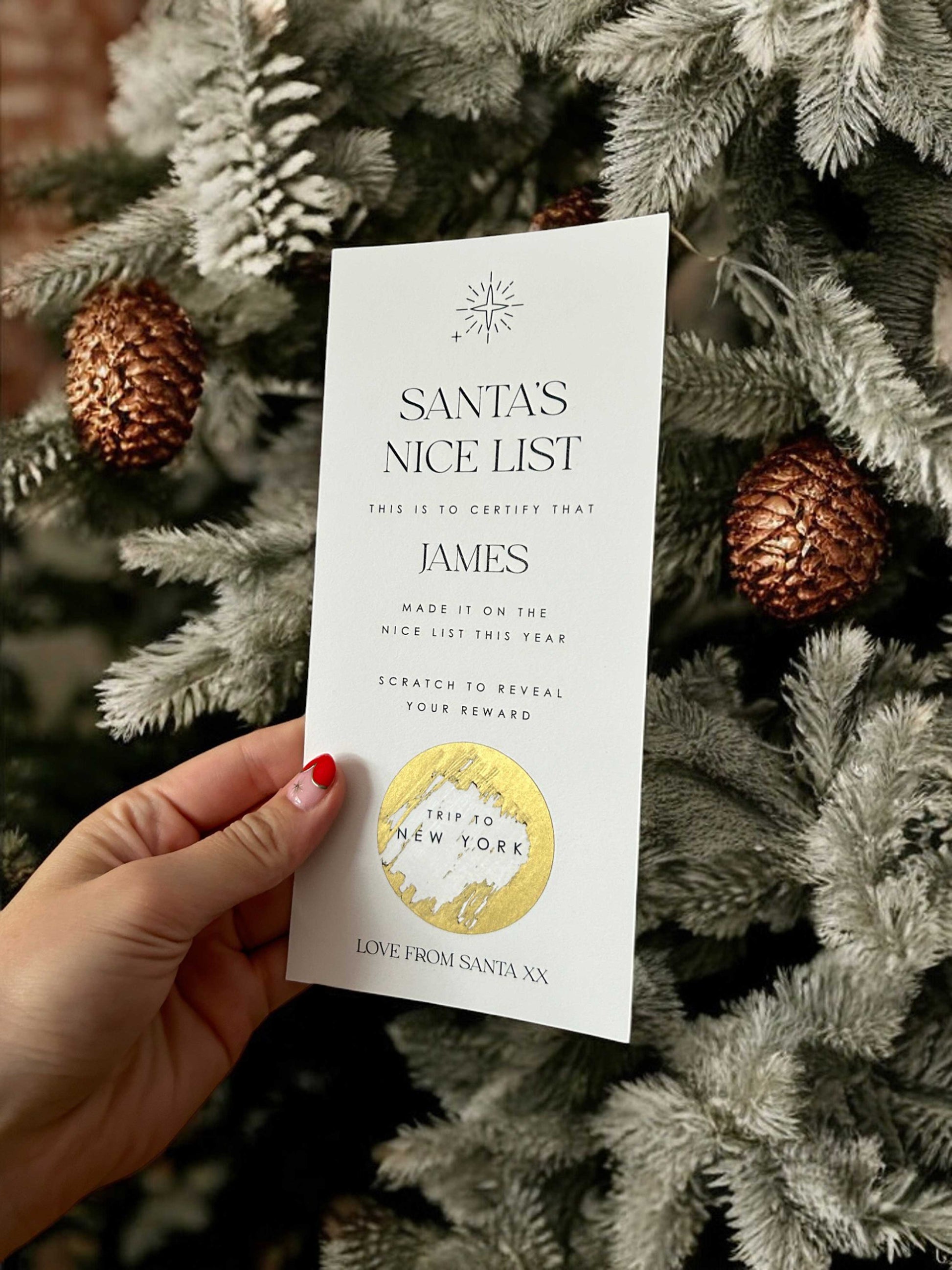 Scratch Reveal Christmas Gift Voucher - Ivy and Gold Wedding Stationery