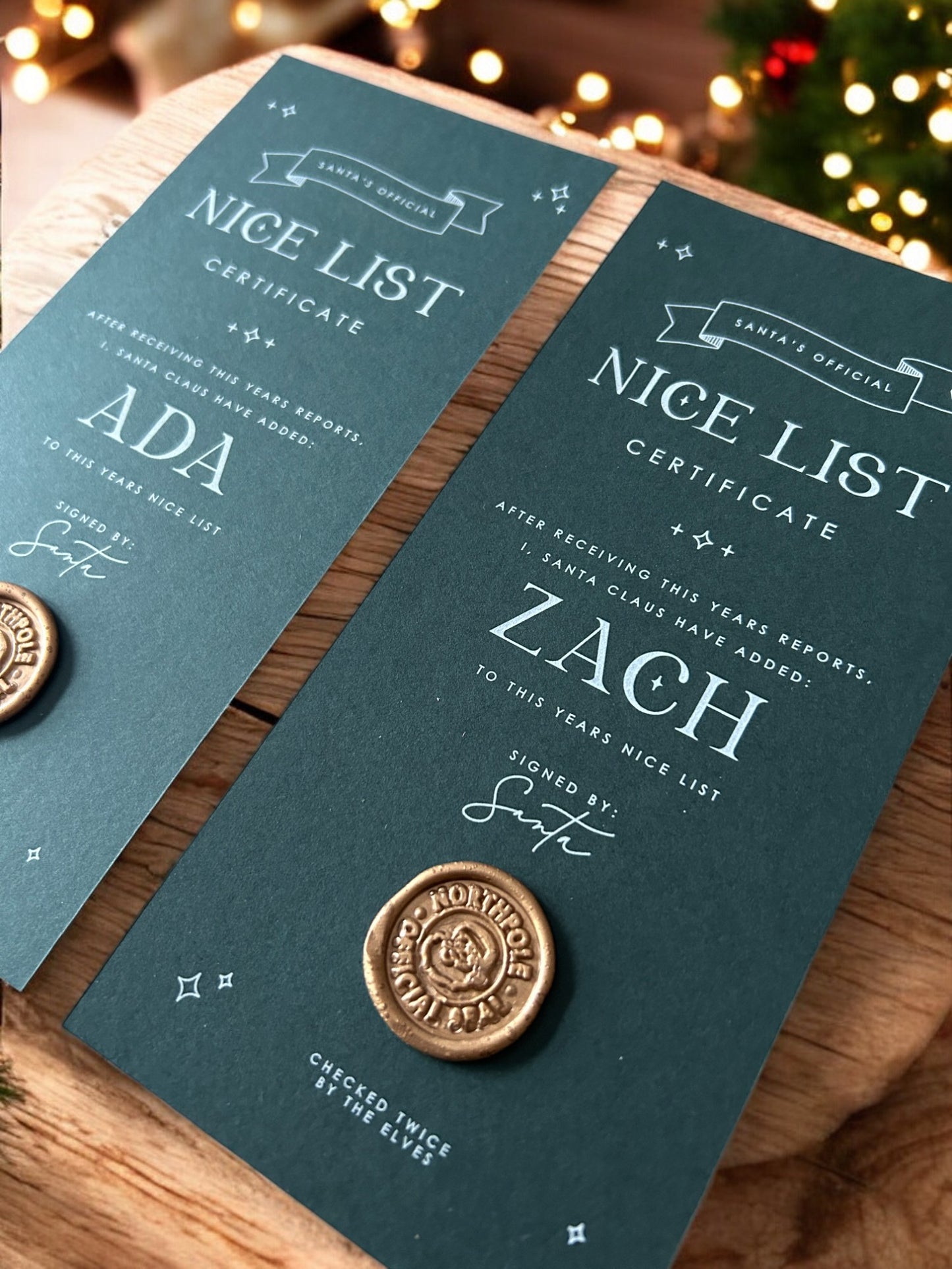 Santa Nice List Certificate - Ivy and Gold Wedding Stationery