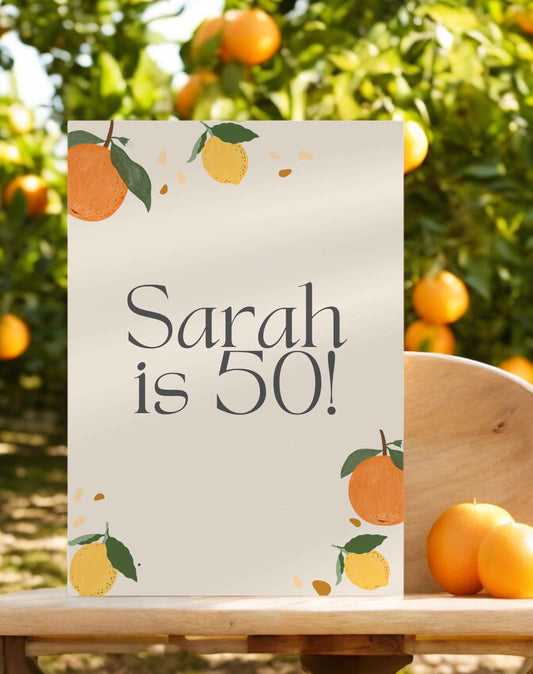 Sarah Lemon Birthday Party Welcome Sign - Ivy and Gold Wedding Stationery