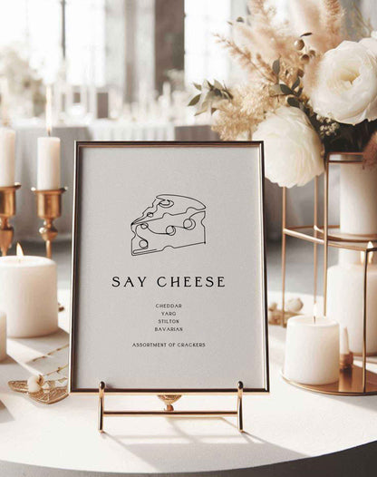 Cheese Board Sign - Ivy and Gold Wedding Stationery