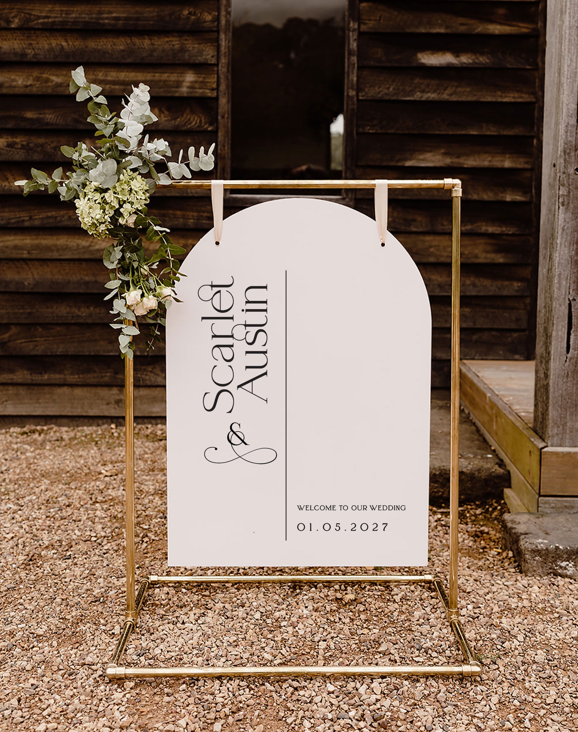 Scarlet | Romantic Welcome Sign - Ivy and Gold Wedding Stationery