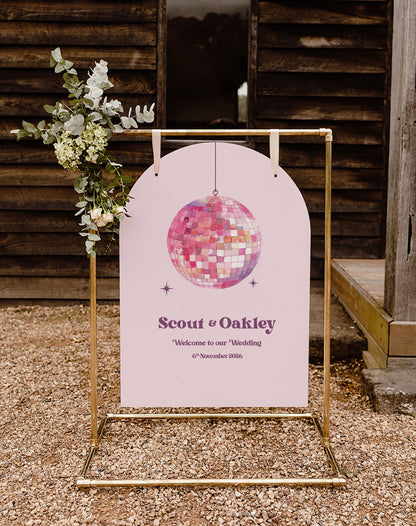 Scout Disco Ball Welcome Sign - Ivy and Gold Wedding Stationery