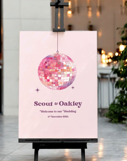 Scout Disco Ball Welcome Sign - Ivy and Gold Wedding Stationery