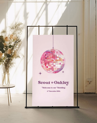 Scout Disco Ball Welcome Sign - Ivy and Gold Wedding Stationery