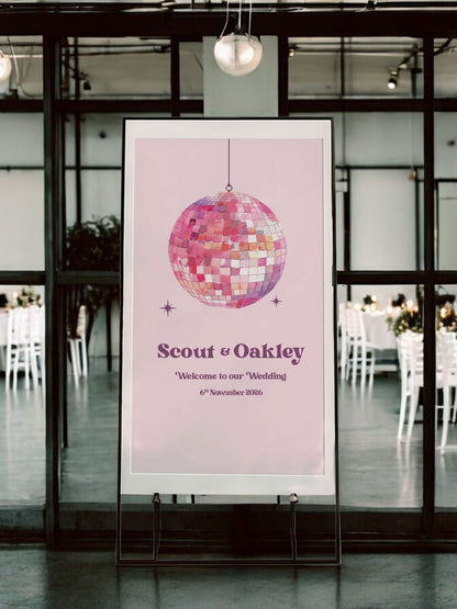 Scout Disco Ball Welcome Sign - Ivy and Gold Wedding Stationery