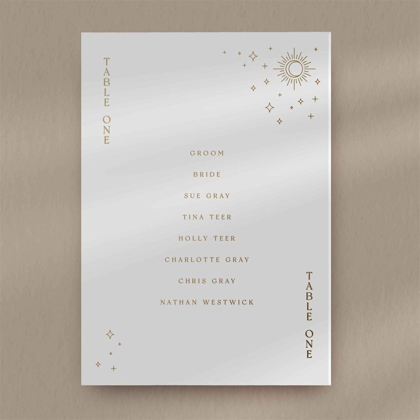 Sienna Seating Plan Card  Ivy and Gold Wedding Stationery   