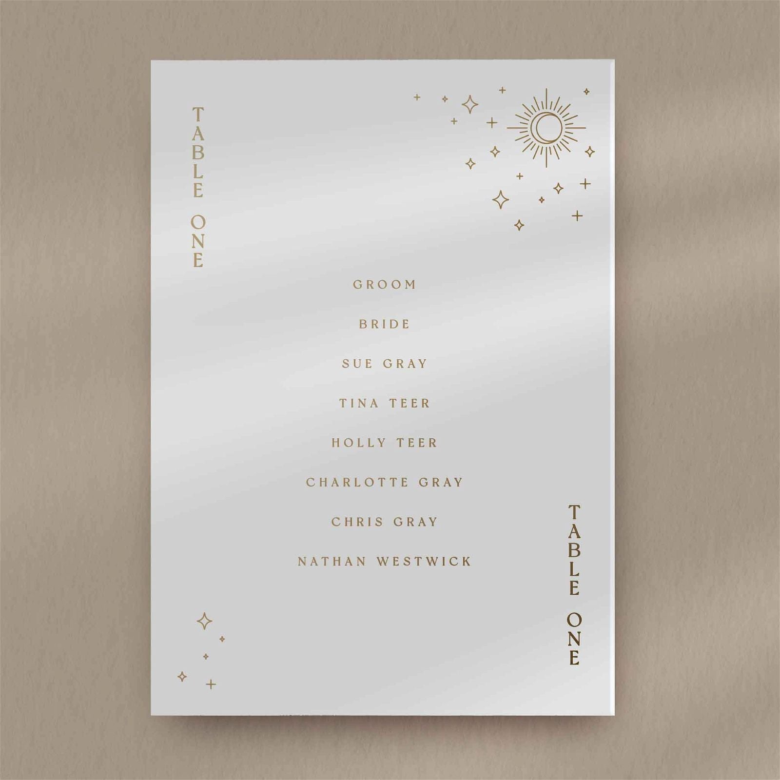 Sienna Seating Plan Card  Ivy and Gold Wedding Stationery   