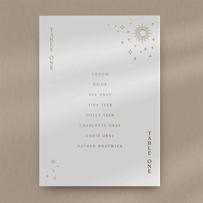 Sienna Seating Plan Card  Ivy and Gold Wedding Stationery   