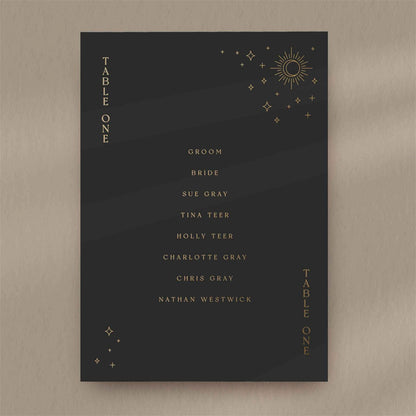 Sienna Seating Plan Card  Ivy and Gold Wedding Stationery   