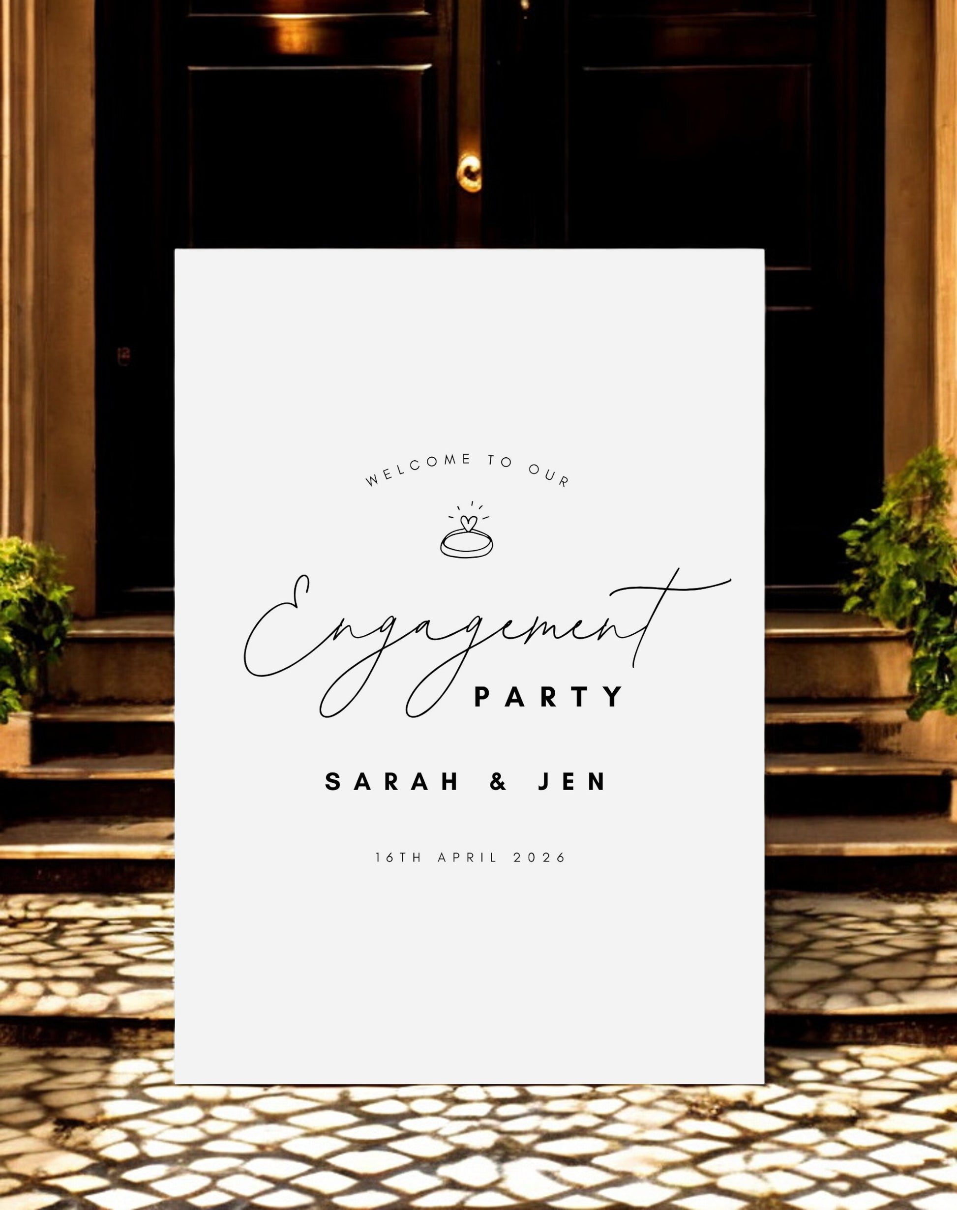 Engagement Party Sign - Ivy and Gold Wedding Stationery