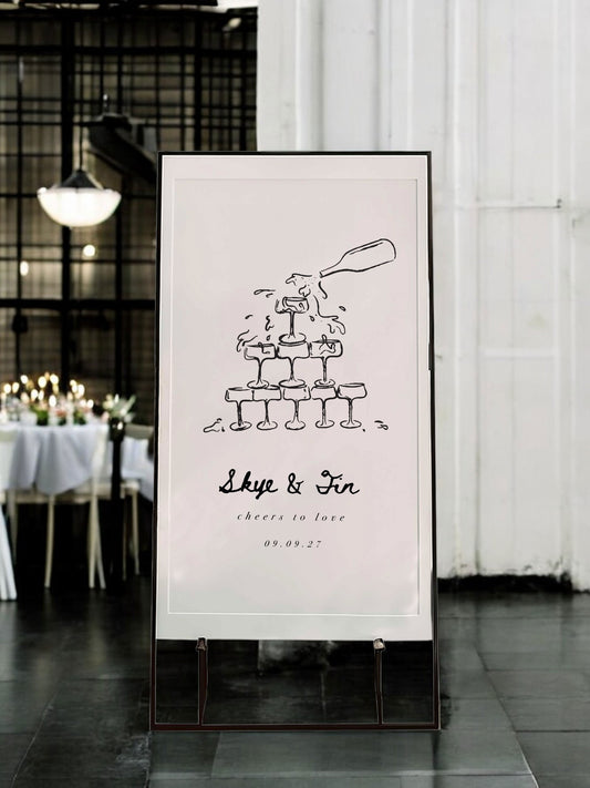 Skye | Champagne Welcome Sign - Ivy and Gold Wedding Stationery