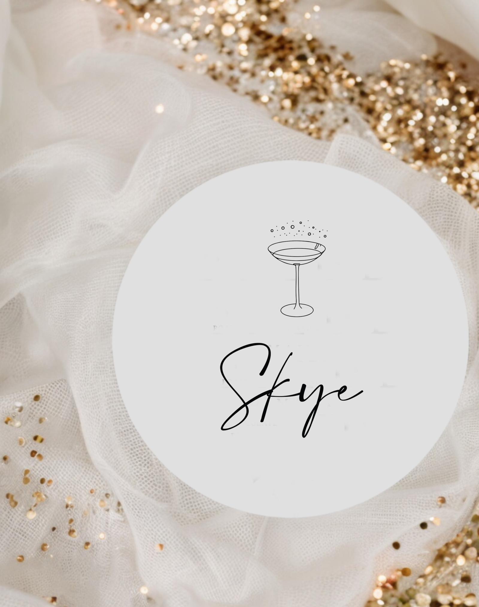 Skye | Champagne Place Card - Ivy and Gold Wedding Stationery -  