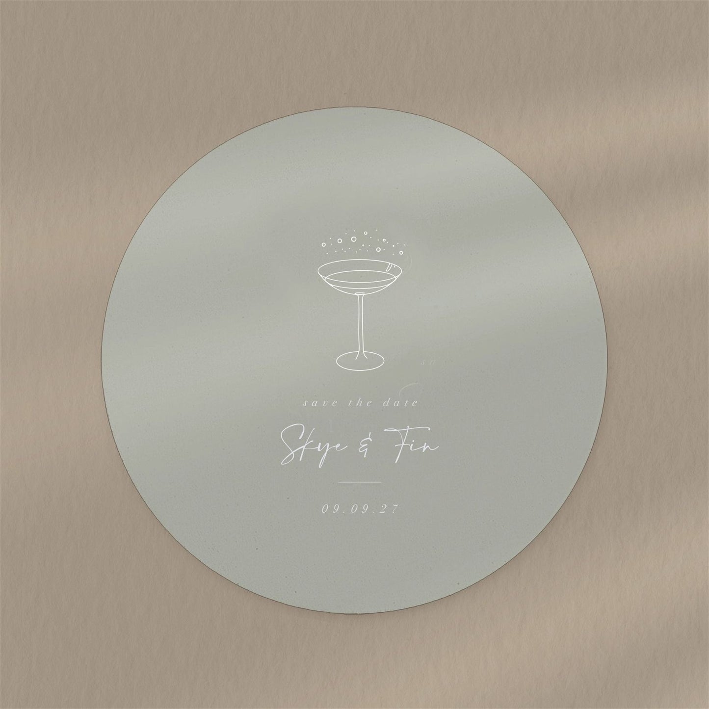 Skye | Champagne Save The Date  Ivy and Gold Wedding Stationery   