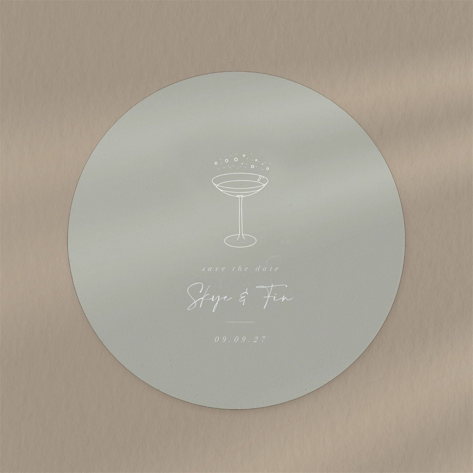 Skye | Champagne Save The Date  Ivy and Gold Wedding Stationery   