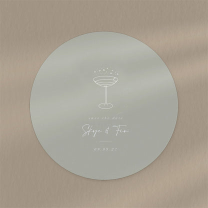 Skye | Champagne Save The Date  Ivy and Gold Wedding Stationery   