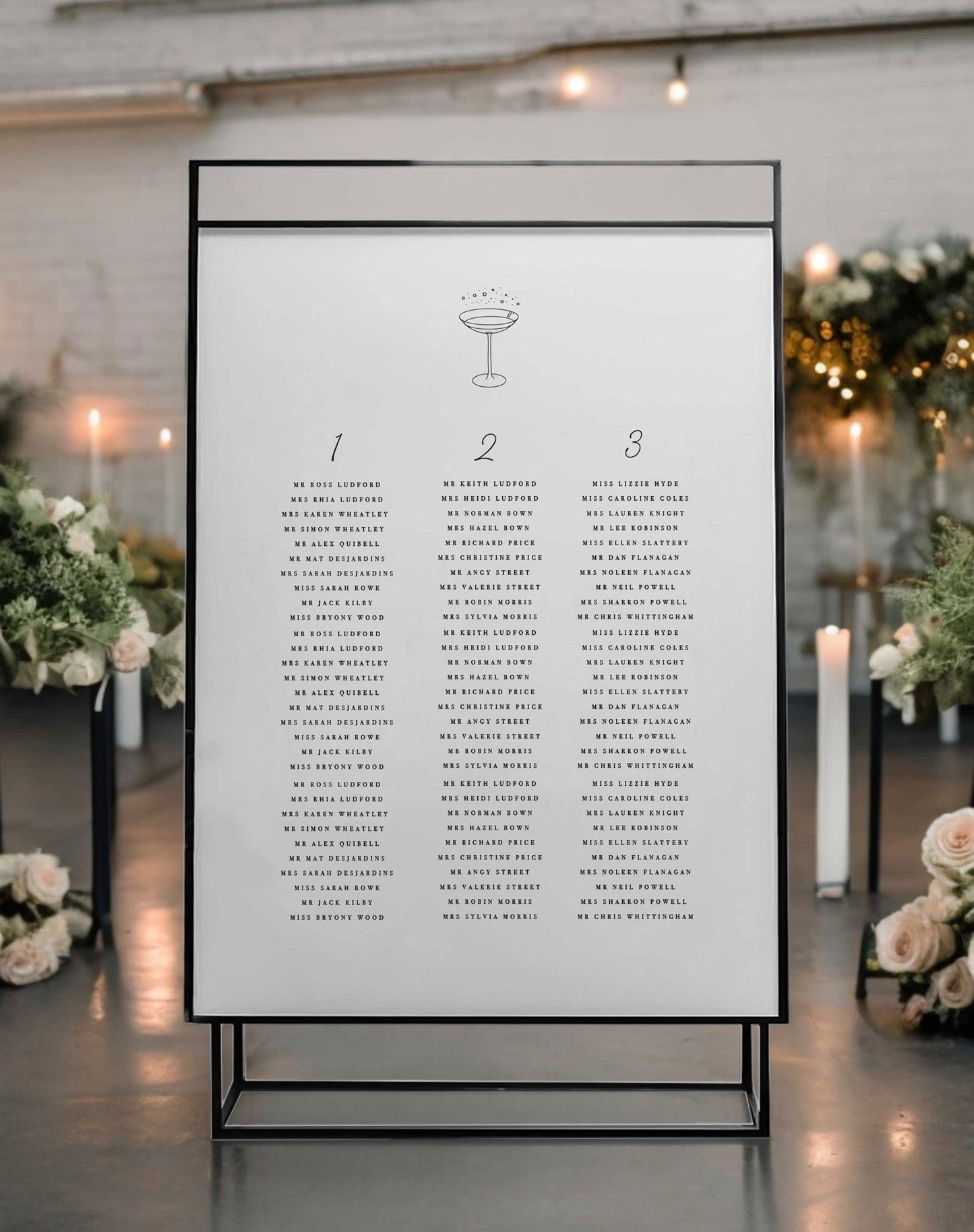 Skye | Champagne Seating Plan - Ivy and Gold Wedding Stationery -  
