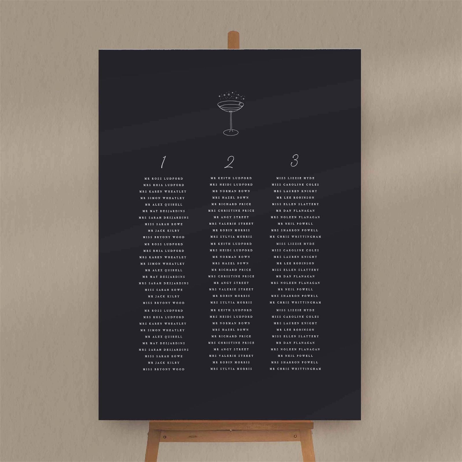 Skye Seating Plan  Ivy and Gold Wedding Stationery   