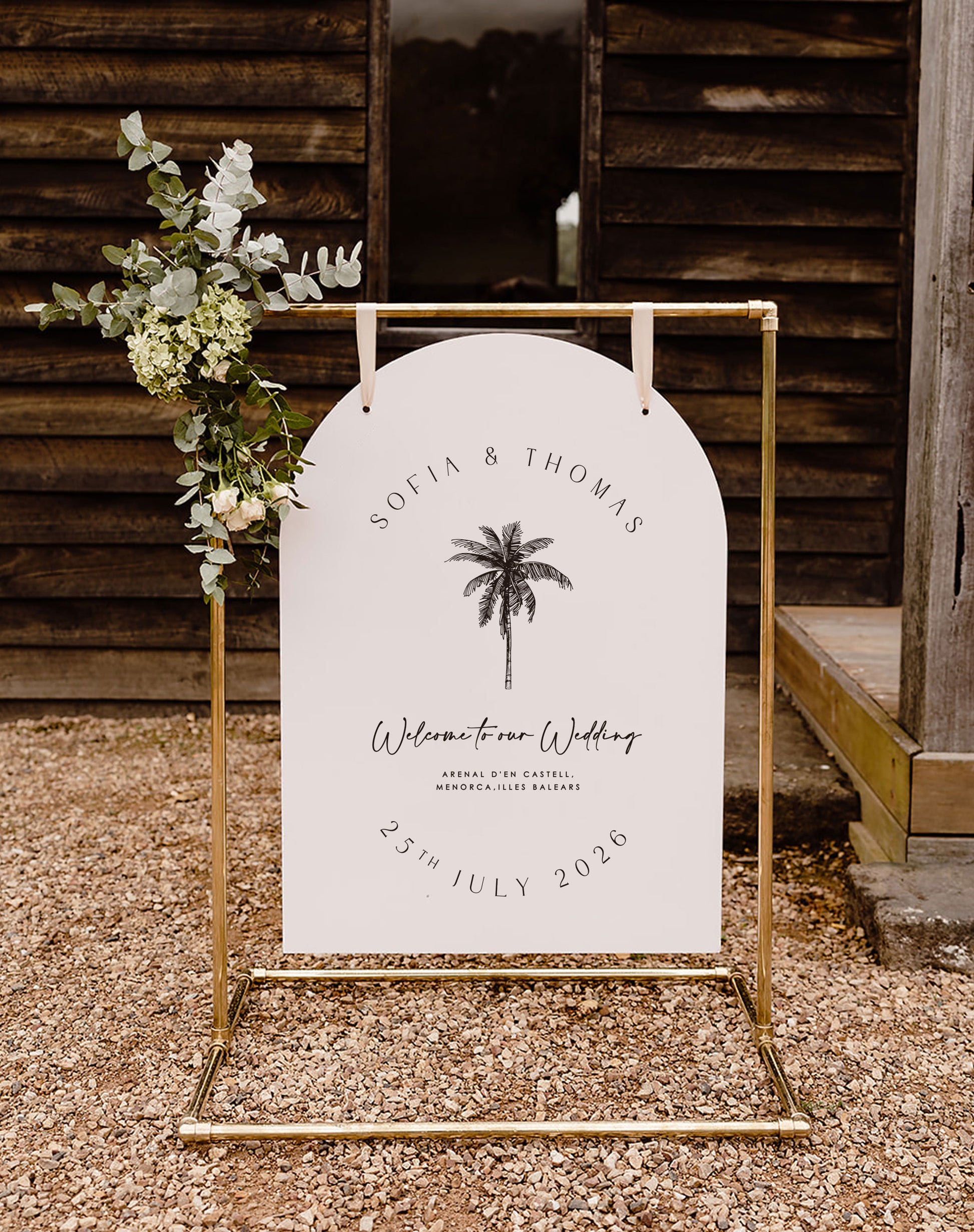 Sofia Tropical Welcome Sign - Ivy and Gold Wedding Stationery