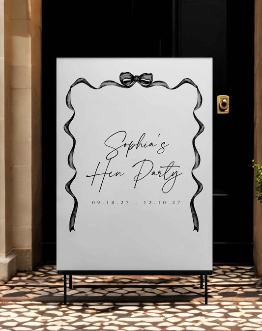 Sophia Bows Hen Party Sign