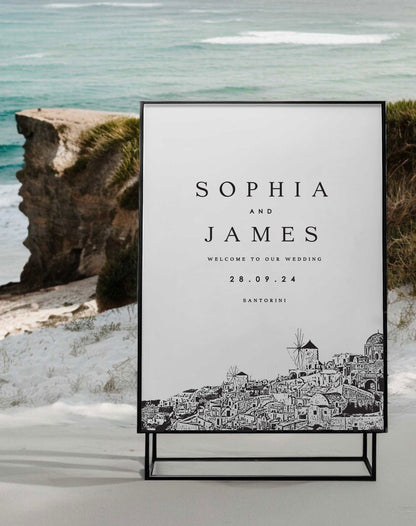 Sophia | Wedding Abroad Welcome Sign - Ivy and Gold Wedding Stationery -  