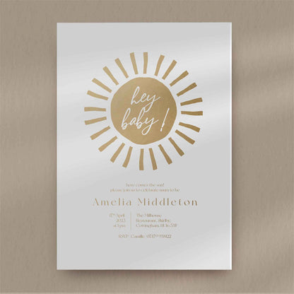 Sun Baby Shower Invite  Ivy and Gold Wedding Stationery   