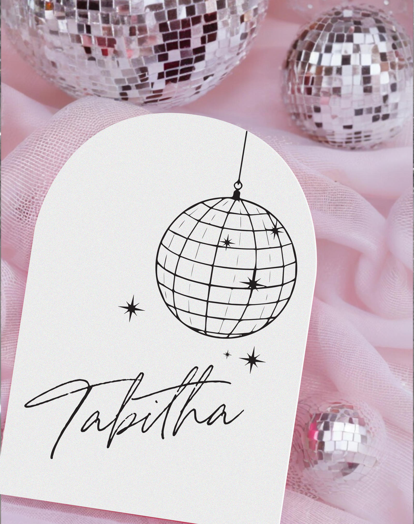 Tabitha | Disco Place Cards - Ivy and Gold Wedding Stationery -  