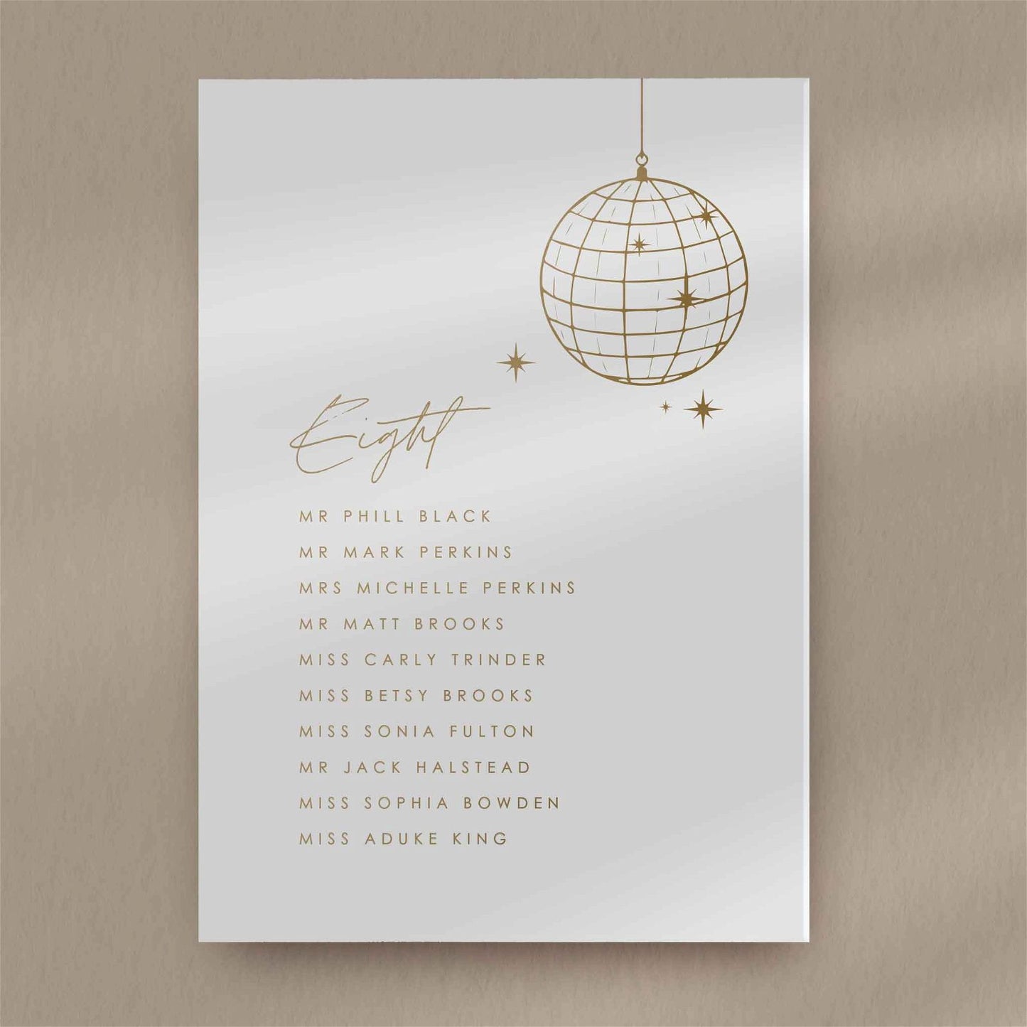 Tabitha Seating Plan Card  Ivy and Gold Wedding Stationery   