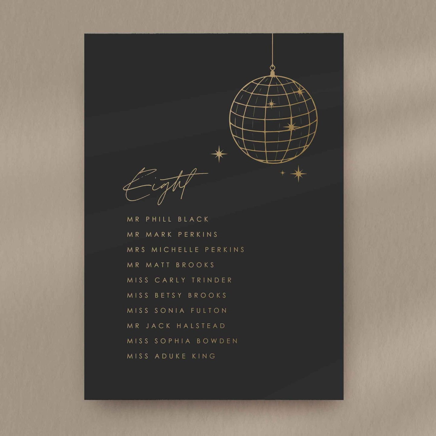 Tabitha Seating Plan Card  Ivy and Gold Wedding Stationery   