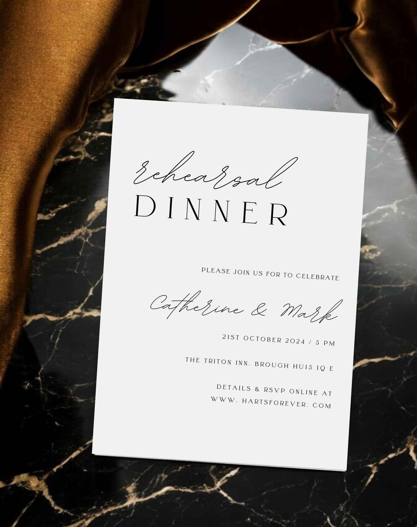 Rehearsal Dinner Invitation - Ivy and Gold Wedding Stationery