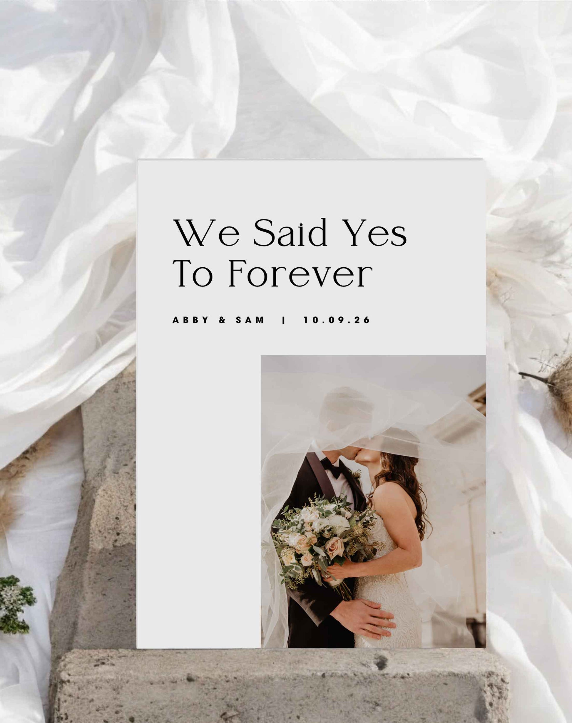 Yes To Forever Reception Invitation - Ivy and Gold Wedding Stationery