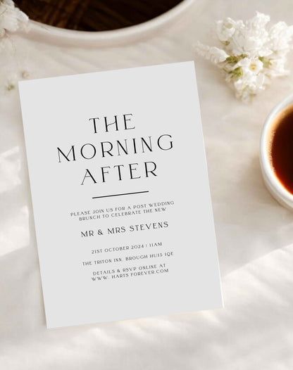 The Morning After, Brunch Invitation - Ivy and Gold Wedding Stationery