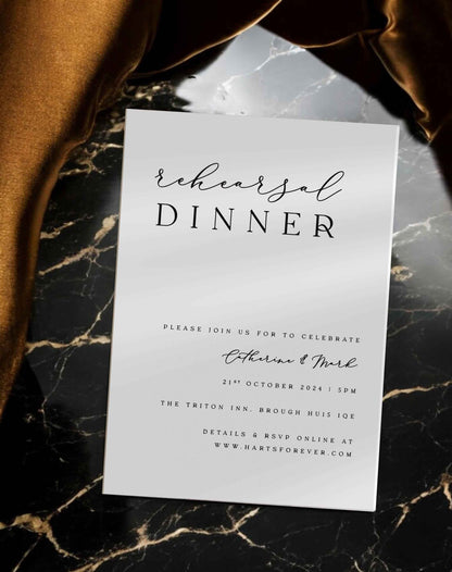 Rehearsal Dinner Invitation - Ivy and Gold Wedding Stationery