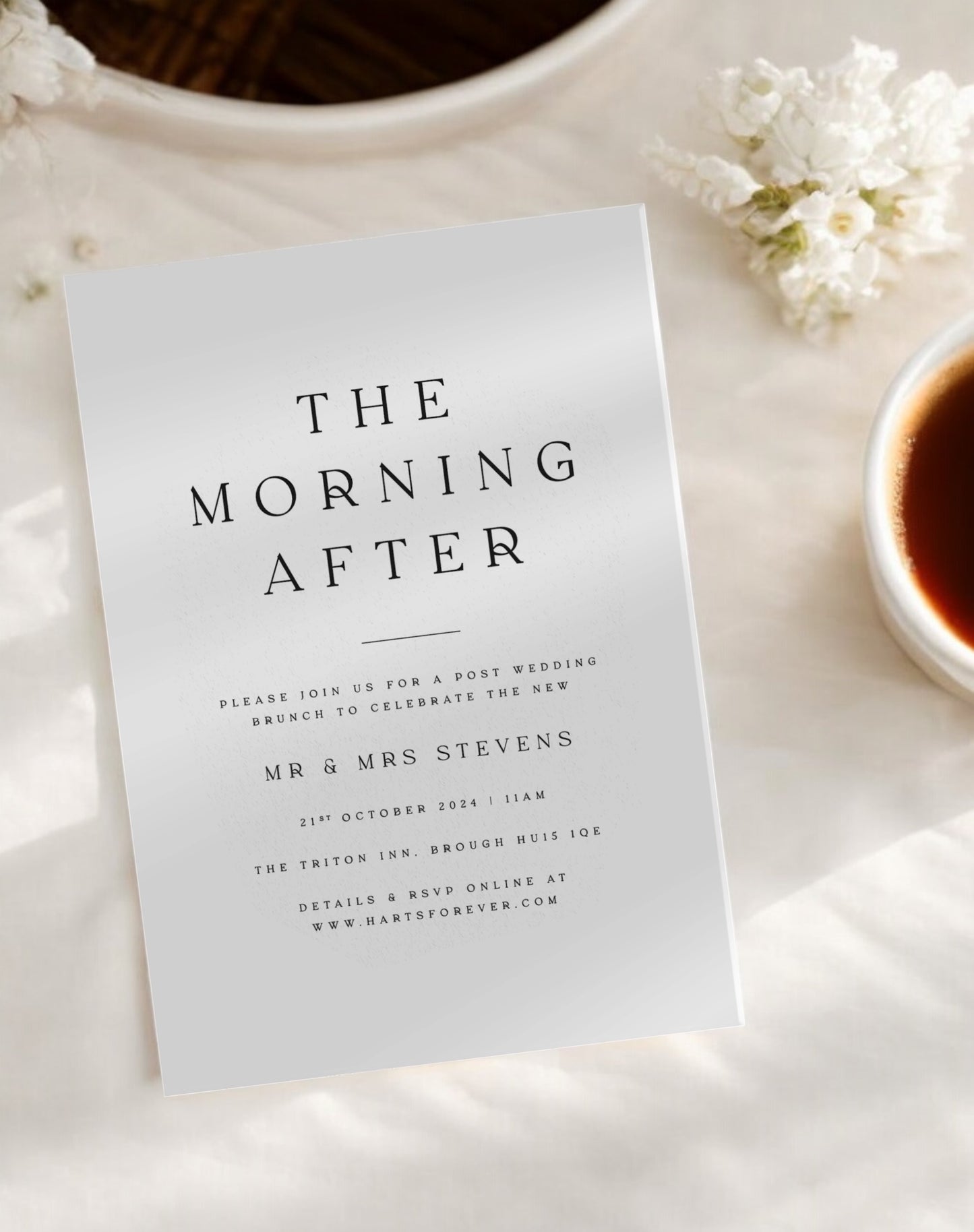 The Morning After, Brunch Invitation - Ivy and Gold Wedding Stationery