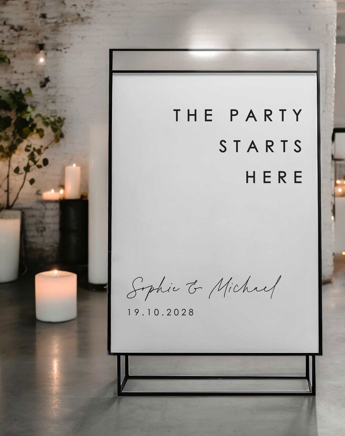 The Party Starts Here Sign - Ivy and Gold Wedding Stationery -  