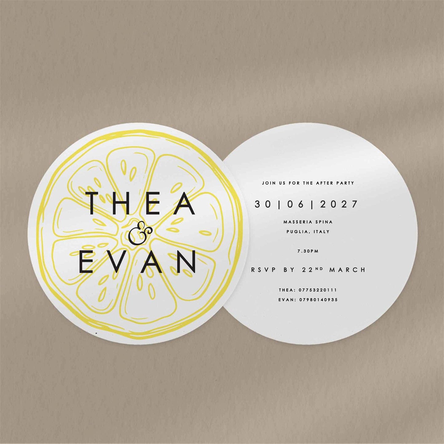 Thea Evening Invitation  Ivy and Gold Wedding Stationery   