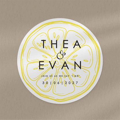 Thea | Lemon Save The Date  Ivy and Gold Wedding Stationery   