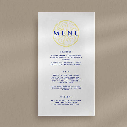 Thea Menu  Ivy and Gold Wedding Stationery   
