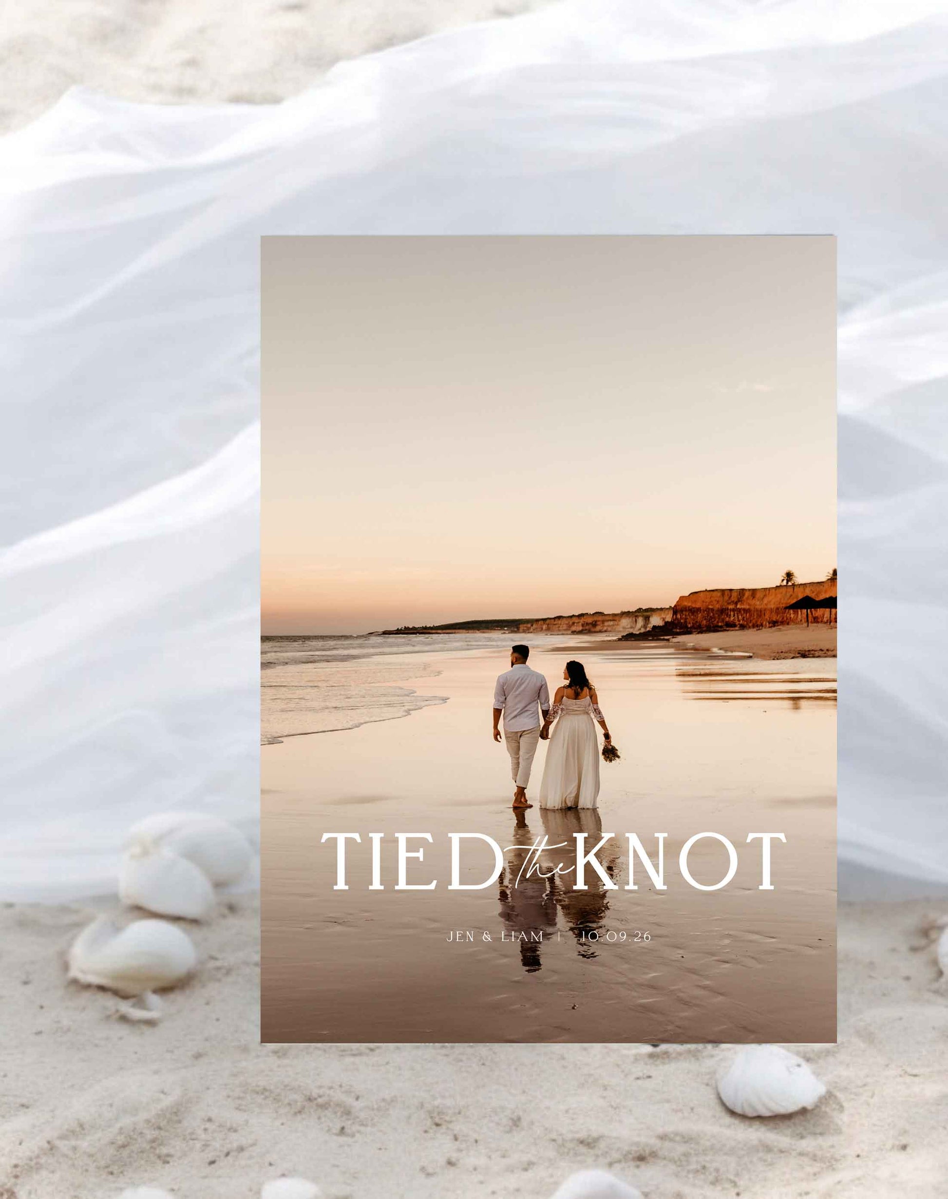 Tied The Knot Modern Reception Invitation - Ivy and Gold Wedding Stationery