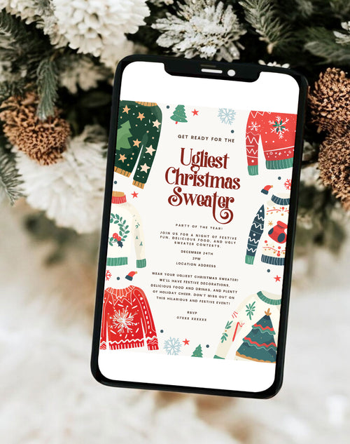 Ugly Sweater Christmas Party Invitation Template