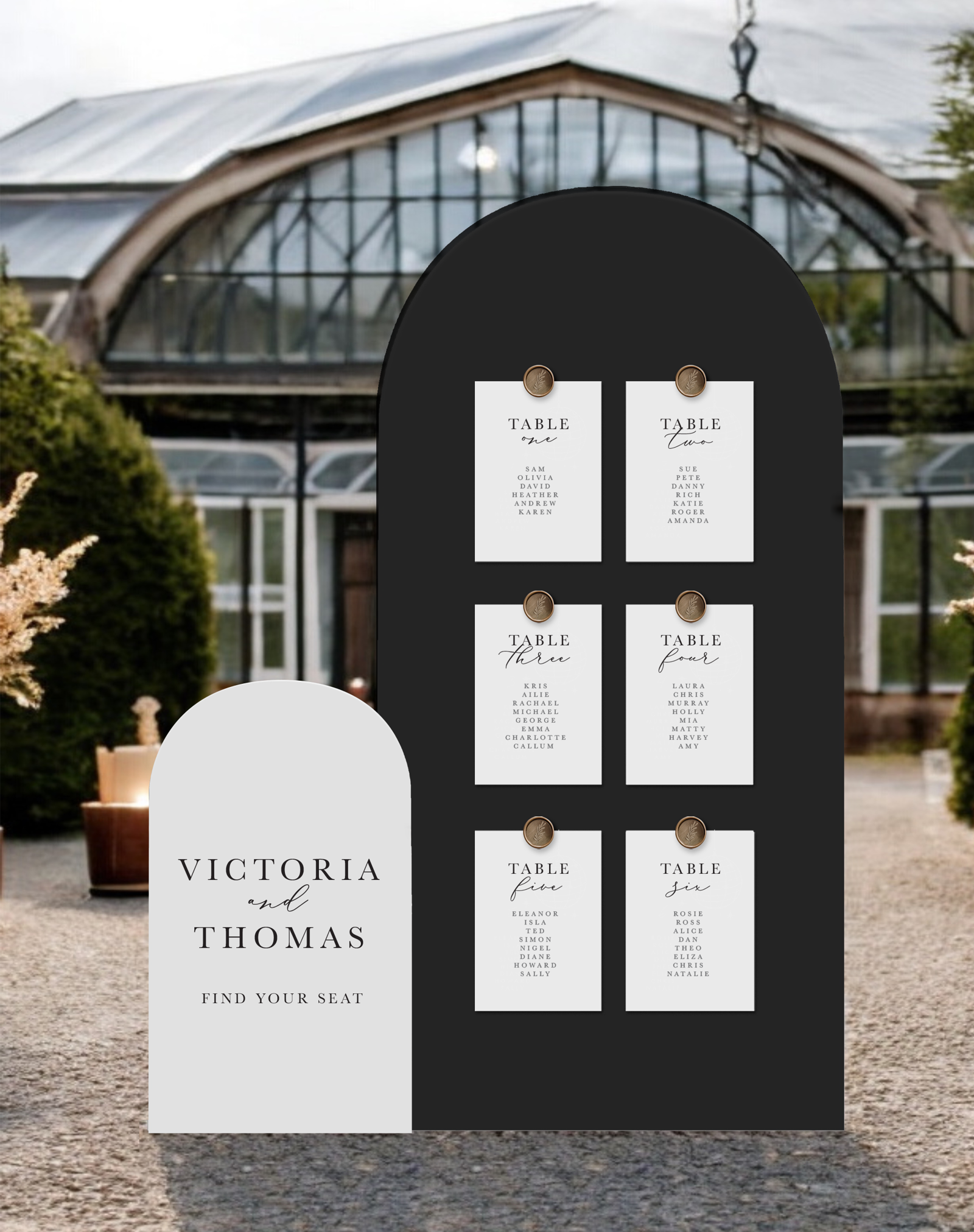 Victoria | Formal Seating Plan Card - Ivy and Gold Wedding Stationery -  