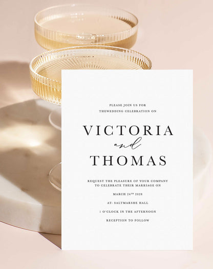 Victoria | Formal Wedding Invitations - Ivy and Gold Wedding Stationery -  