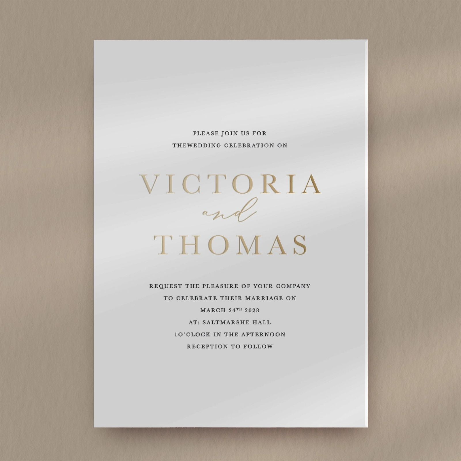 Victoria | Formal Wedding Invitations  Ivy and Gold Wedding Stationery   
