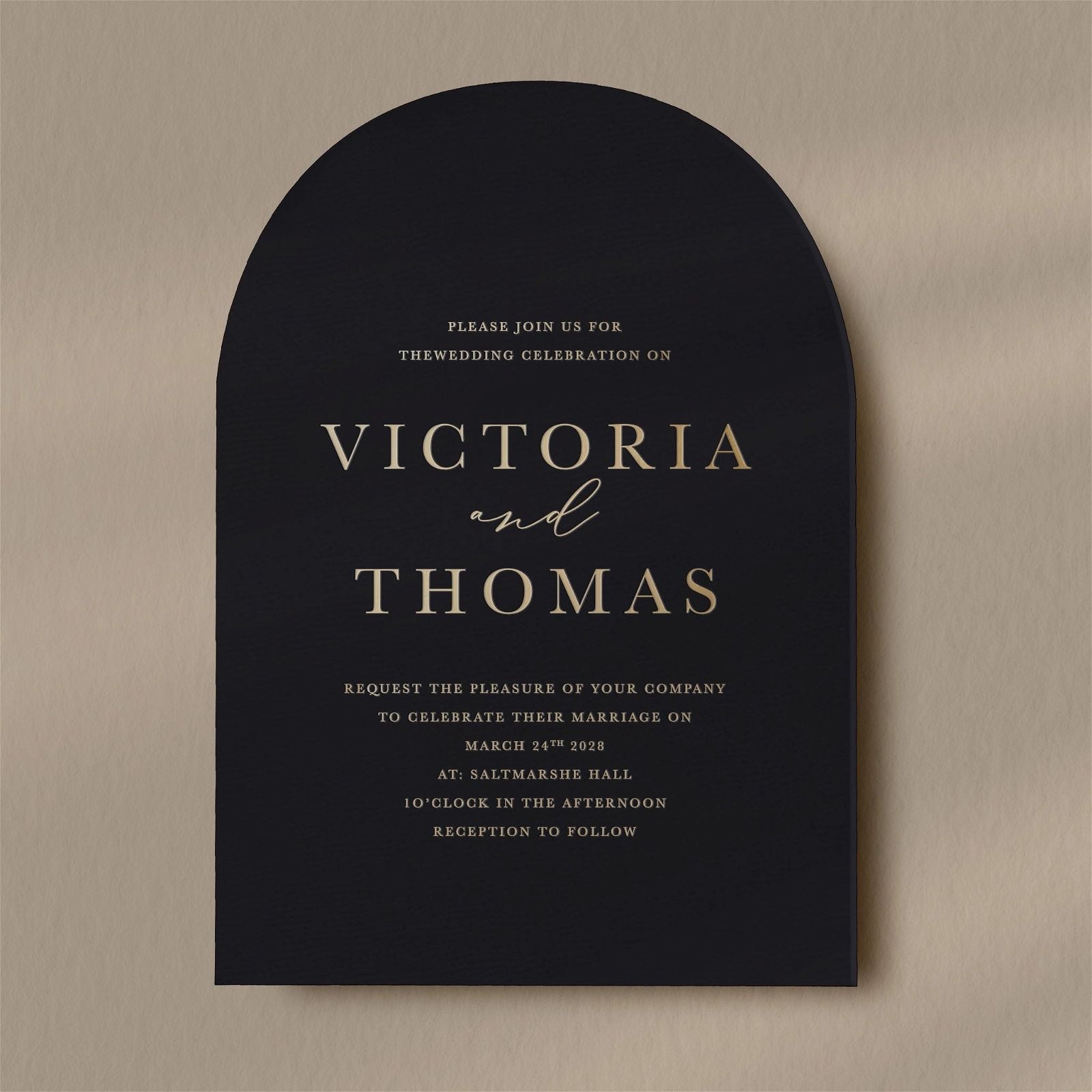 Victoria | Formal Wedding Invitations  Ivy and Gold Wedding Stationery   
