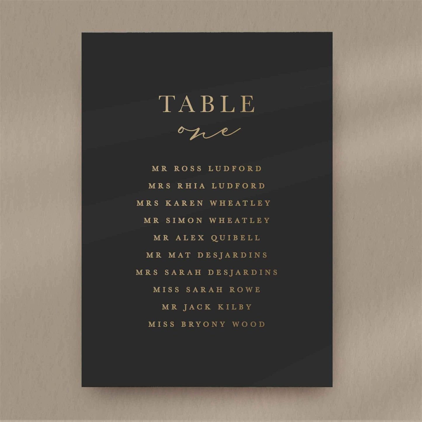 Victoria Seating Plan Card  Ivy and Gold Wedding Stationery   