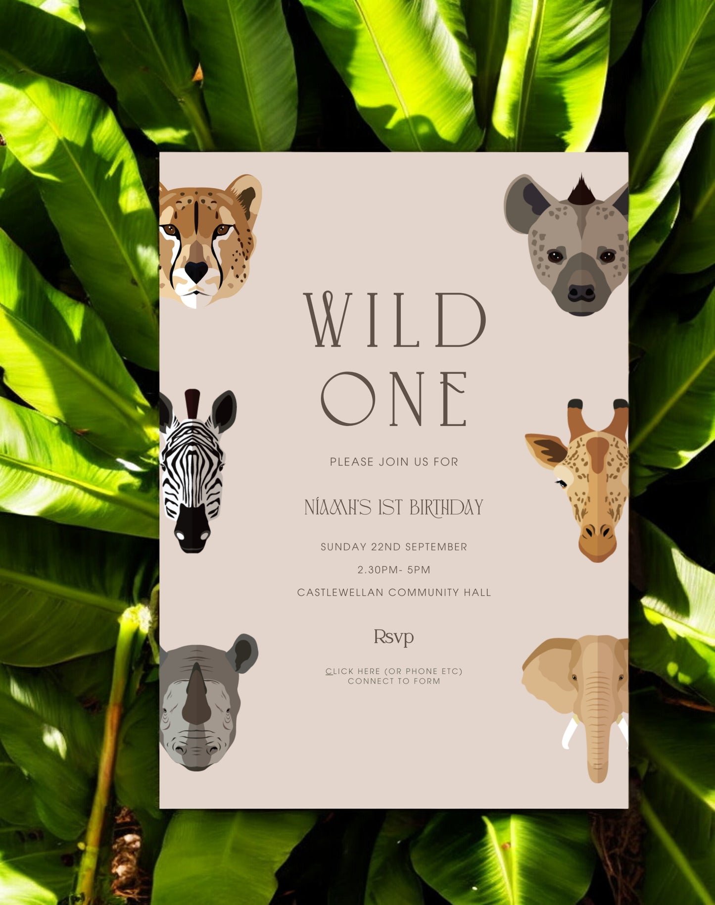 Wild One Birthday Invitation - Ivy and Gold Wedding Stationery