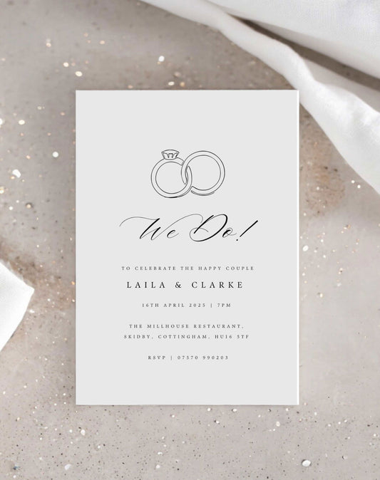 We Do Digital Engagement Party Invitation - Ivy and Gold Wedding Stationery -  