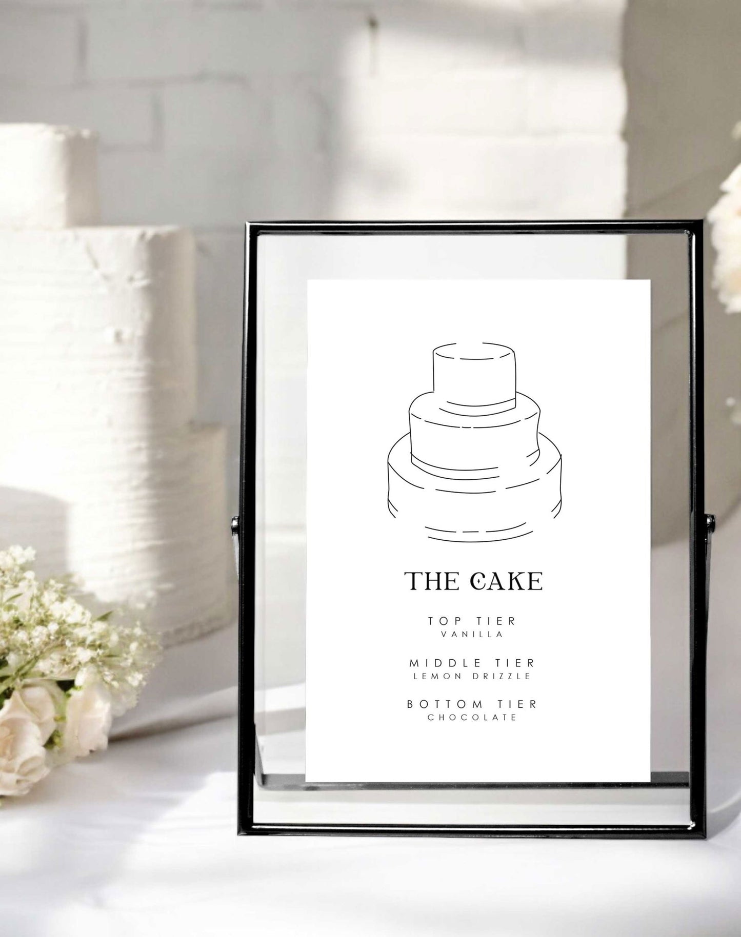 Wedding Cake Sign - Ivy and Gold Wedding Stationery -  