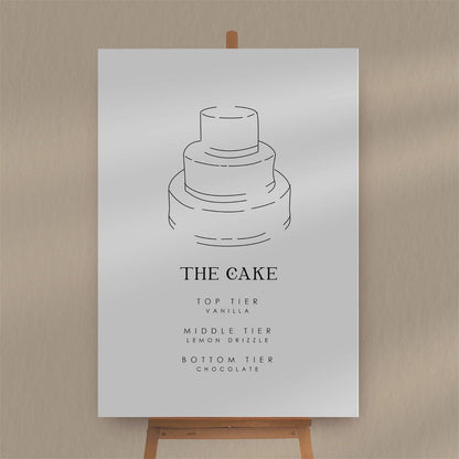 Wedding Cake Sign  Ivy and Gold Wedding Stationery   