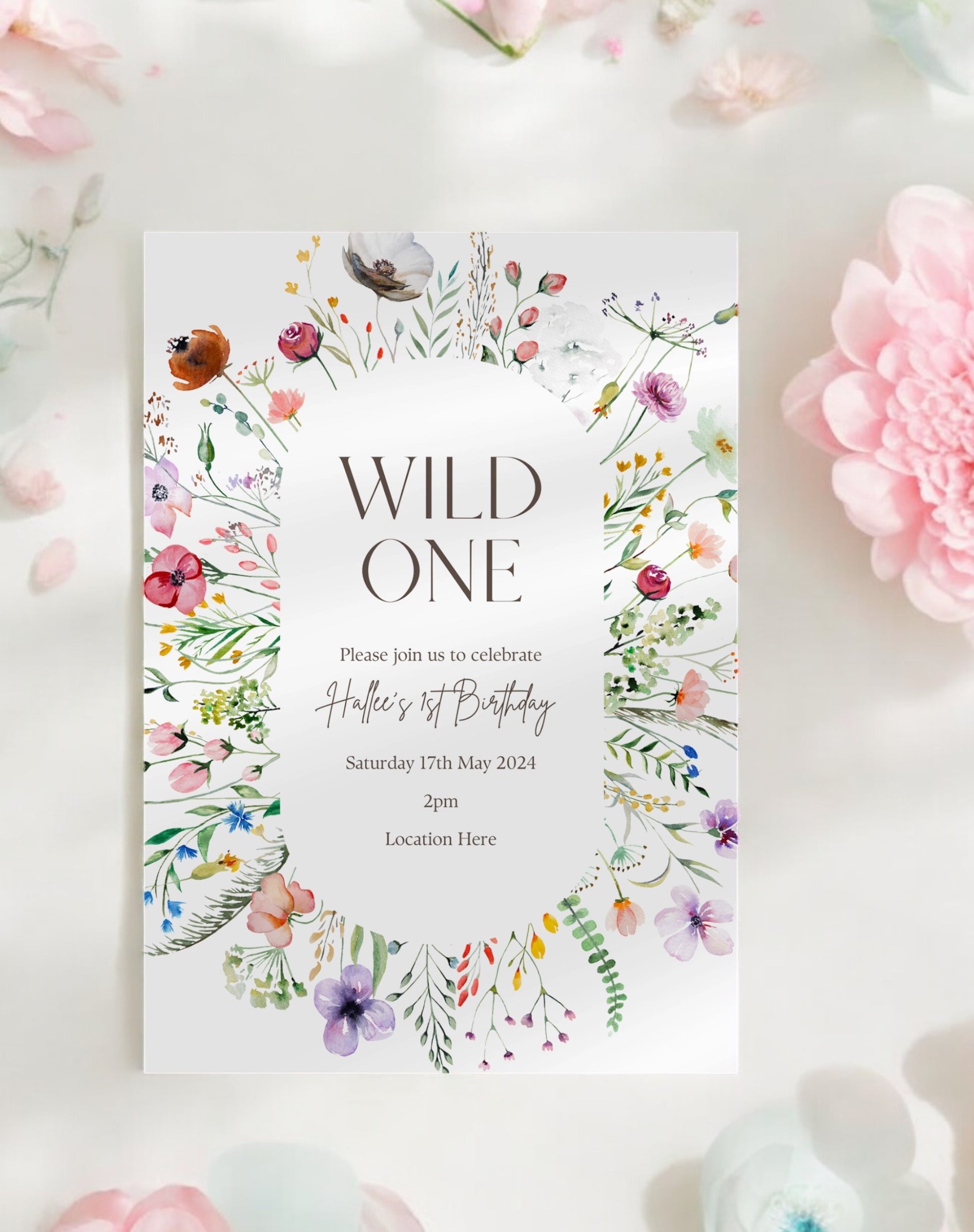 Claire Floral Birthday Weekend Itinerary & Invitation - Ivy and Gold Wedding Stationery